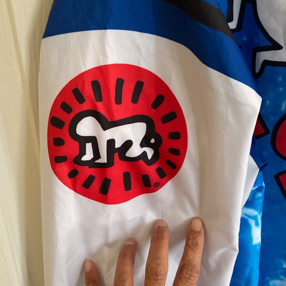 K. Haring x Members Only Tokyo Pop Blue Bomber Jacket - Picture 4 of 10